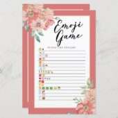 Brautparty Games Guess of Emoji Game Floral (Vorne/Hinten)