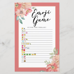 Brautparty Games Guess of Emoji Game Floral