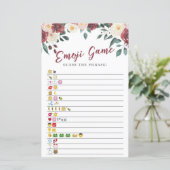 Brautparty Games Guess of Emoji Game Floral (Stehend Vorderseite)