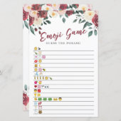 Brautparty Games Guess of Emoji Game Floral (Vorne/Hinten)