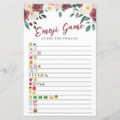 Brautparty Games Guess of Emoji Game Floral (Vorderseite)