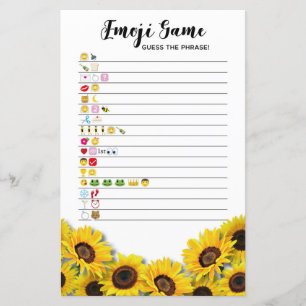 Brautparty Games Guess of the Emoji Game Sunflower