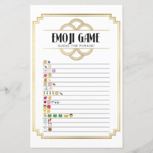 Brautparty Games Guess the Emoji Game Art Deco