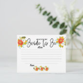 Brautparty Games mit Brito Be Advice Cards Einladung (Stehend Vorderseite)