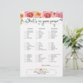 Brautparty Games purse bingo, rosa Blumengestein 3 (Stehend Vorderseite)