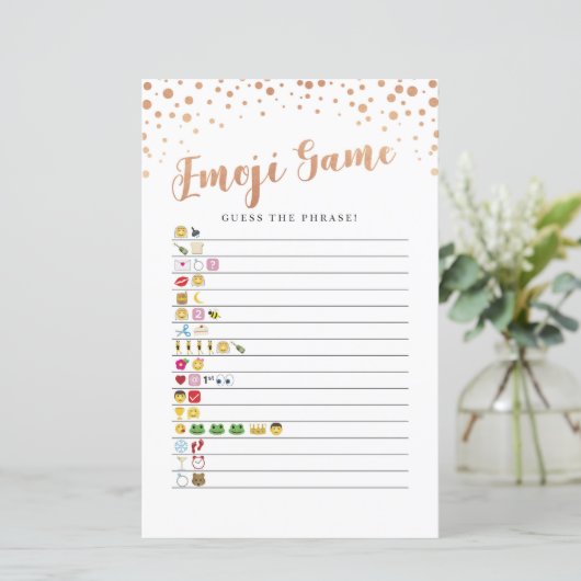 Brautparty Games Raten Sie die Emoji Game Rose Gol (Stehend Vorderseite)