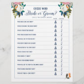 Brautparty Games raten, wer Bridge oder Game ist (Vorderseite)