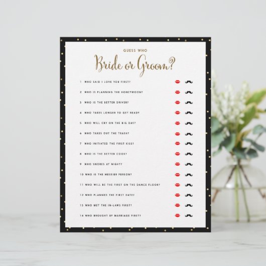 Brautparty Games raten, wer Bridge oder Game ist (Stehend Vorderseite)