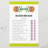 Brautparty Games, sagte er, sie sagte Game Fiesta (Vorderseite)