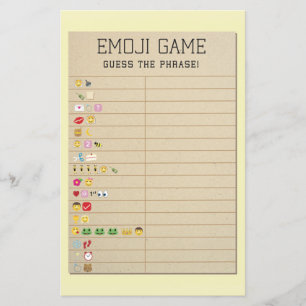 Brautparty Games schätzen die Emoji Library Card