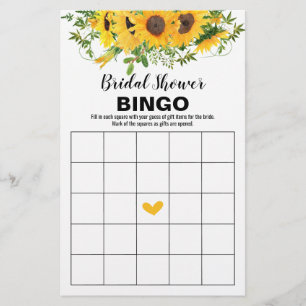 Brautparty Games Sunflowers Bingo Card Flyer