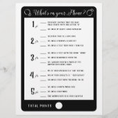 Brautparty Games Was ist auf Ihrem Handy Game? Flyer (Vorne)