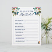 Brautparty Games wie gut kennen Sie die Braut (Stehend Vorderseite)