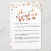 Brautparty Games wie gut kennen Sie die Braut (Vorne/Hinten)