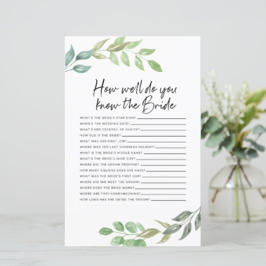 Brautparty Games wie gut kennen Sie die Braut (Stehend Vorderseite)