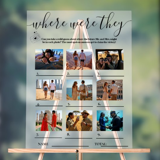 Brautparty Games WO SIE WAREN Acrylschild (Neutral)