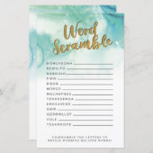 Brautparty Games Word Scramble Game Blue Gold (Vorne/Hinten)