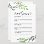 Brautparty Games Word Scramble Game Greenery (Vorne/Hinten)