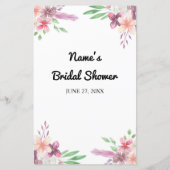 Brautparty Games Word Scramble Game Pink Floral (Rückseite)