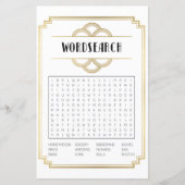 Brautparty Games Word Search Game Art Deco 1920 (Vorderseite)