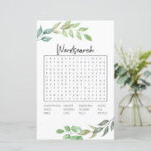 Brautparty Games Word Search Game Greenery (Stehend Vorderseite)