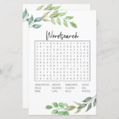 Brautparty Games Word Search Game Greenery (Vorne/Hinten)
