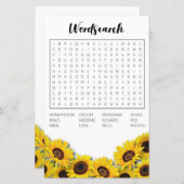Brautparty Games Word Search Game Sunflower (Vorne/Hinten)