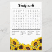 Brautparty Games Word Search Game Sunflower (Vorderseite)