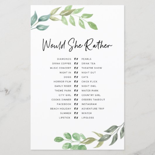 Brautparty Games würden sie eher grün machen (Vorderseite)