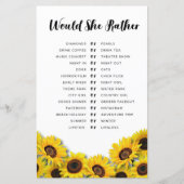 Brautparty Games würden sie eher Sonnenblumen mach (Vorderseite)