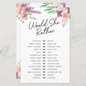 Brautparty Games würden sie eher spielen (Vorne/Hinten)