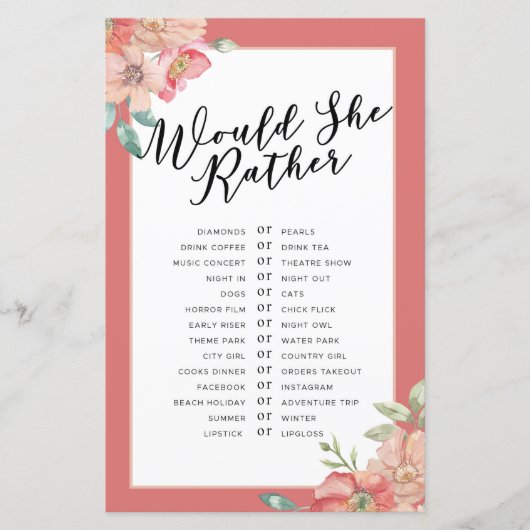 Brautparty Games würden sie eher spielen (Vorderseite)