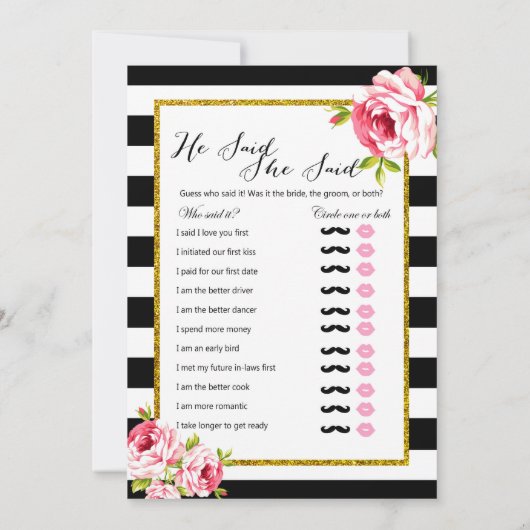 Brautparty Games x2 - Wer sagte| Wie alt Einladung (Rückseite)