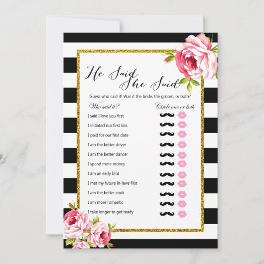 Brautparty Games x2 - Wer sagte| Wie alt Einladung (Vorderseite)