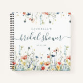 Brautparty Gästebuch für lebendige Wildblume Notizblock (Vorderseite)
