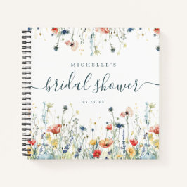 Brautparty Gästebuch für lebendige Wildblume Notizblock