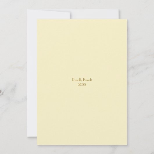 Brautparty, Gatsby Stil, Elfenbein & Gold Einladung (Rückseite)