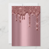 Brautparty Geburtstag 16. Gold 3D Tropfen Rose Einladung (Rückseite)