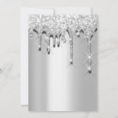 Brautparty Geburtstag 16. Silver Gray 3D-Tropfen Einladung (Rückseite)