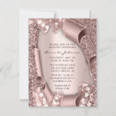 Brautparty Geburtstag SWEET 16. Rose 3D-Glitzer Einladung (Vorderseite)