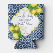 Brautparty Gefallen Geschenke blauen Fliesen Zitro Dosenkühler (Vorderseite)