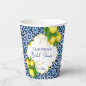 Brautparty Gefallen Geschenke blauen Fliesen Zitro Pappbecher (Vorderseite)
