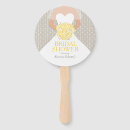 Brautparty-Gelb-Rosa-Weiß-Kleid Sonderventilatoren Fächer