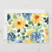 Brautparty Gelb und Blau Einladung (Rückseite)