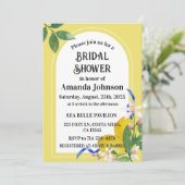 Brautparty Gelb und Weiß Einladung (Stehend Vorderseite)