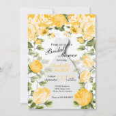 Brautparty - Gelbe botanische Blüte Einladung (Vorderseite)