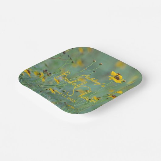 Brautparty Gelbe Wildblume Blumenbild Pappteller (Gewinkelt)