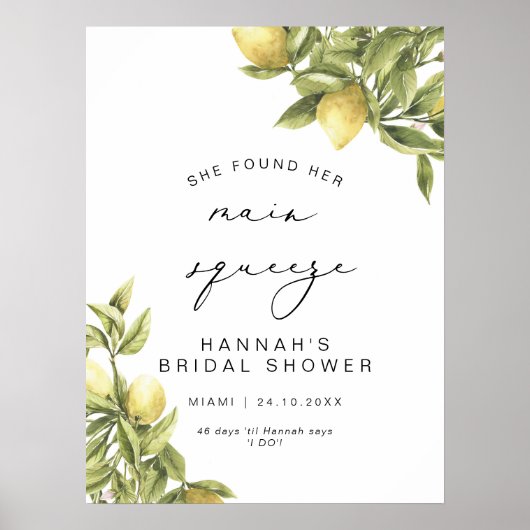 Brautparty "Gelbes Zitronenmeer" (Hauptpresse) Poster (Vorne)