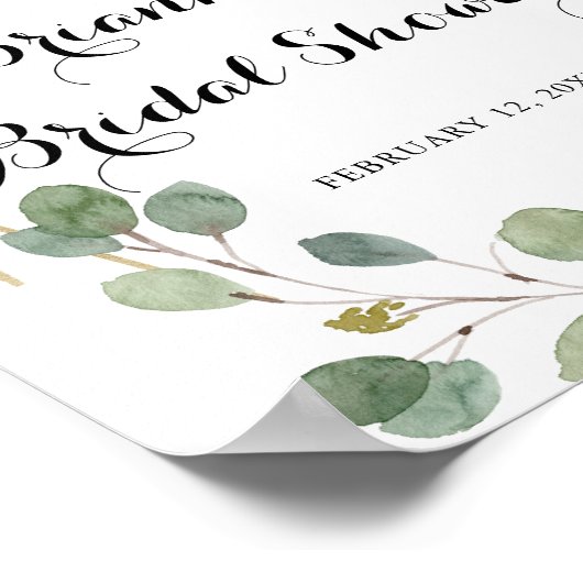 Brautparty Geometric Greenery Willkommen Poster (Ecke)