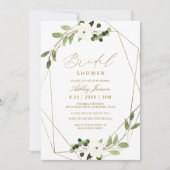 Brautparty Geometrische Grünanlagen Wasserfarben Einladung (Vorderseite)